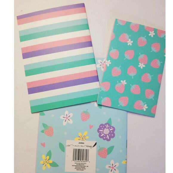 Bundle Lot of 3 Pastel Strawberry Theme JOT Journal Paperback Notepads NWOT - Picture 4 of 11